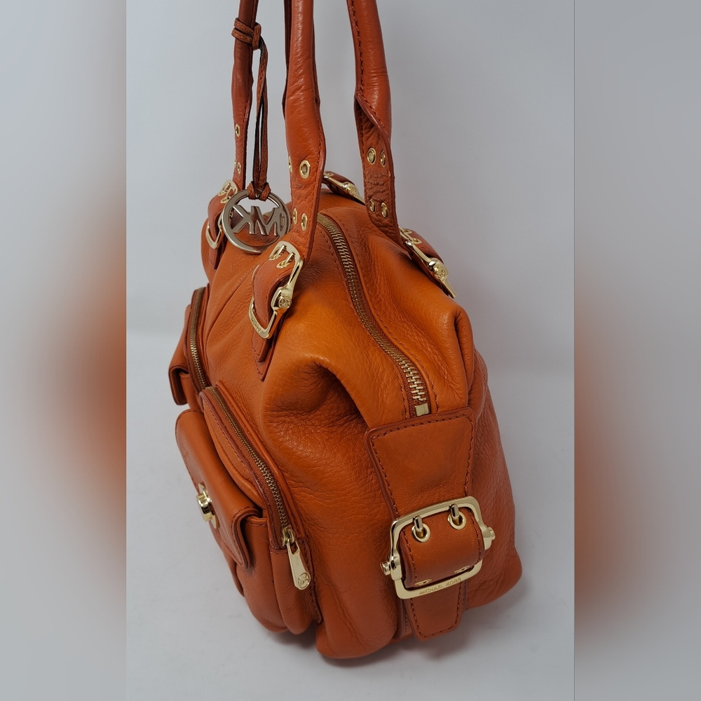 Michael Kors Women's Purse Handbag Bag Burnt Orange Leather Gold Hardware - Picture 12 of 16